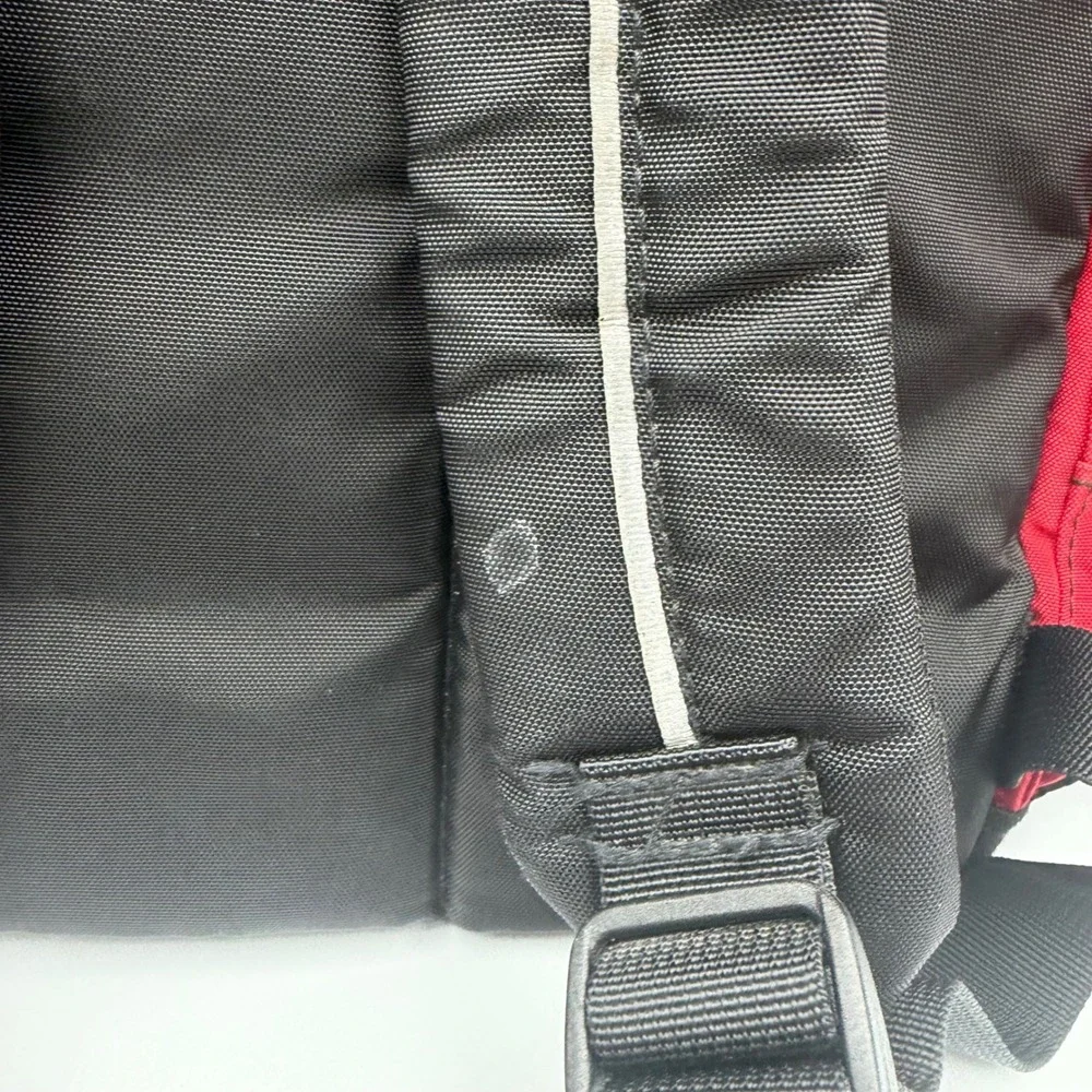 L.L.Bean Kids Backpack Red Black Shark Embroidery Multiple Compartments